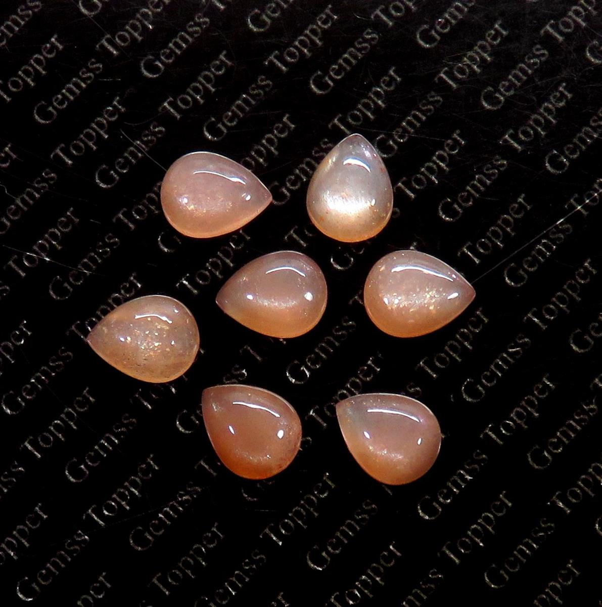 Pink Moonstone 9x12 mm Pear Cabochon